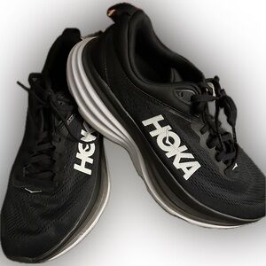 Hoka Black White Athletic Running Shoes